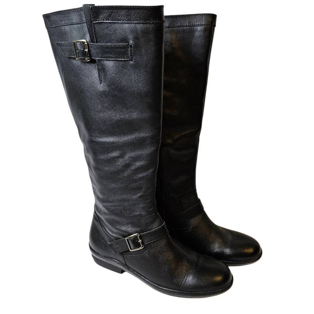 David Tate ARF black leather tall boots. 9N. New!